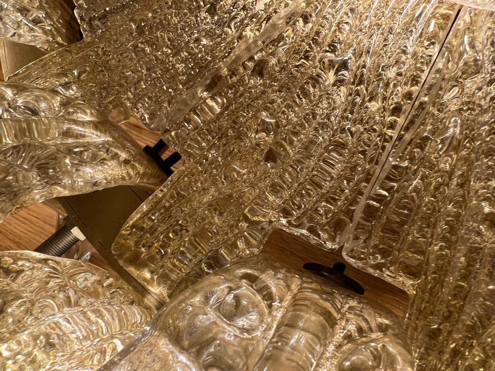 photo for sale Monumental Gold Inclusion Ceiling Flush Mount By Barovier & Toso, Murano, 1980s