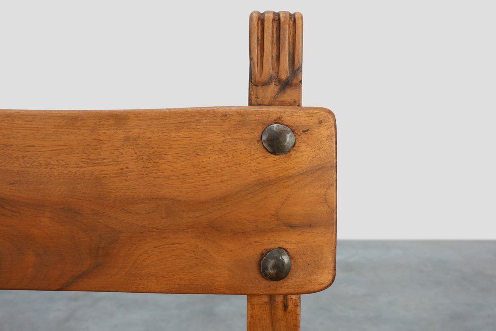 Rustic Carved Oak Iberian Side Chair, Spain, 1900 photo buy