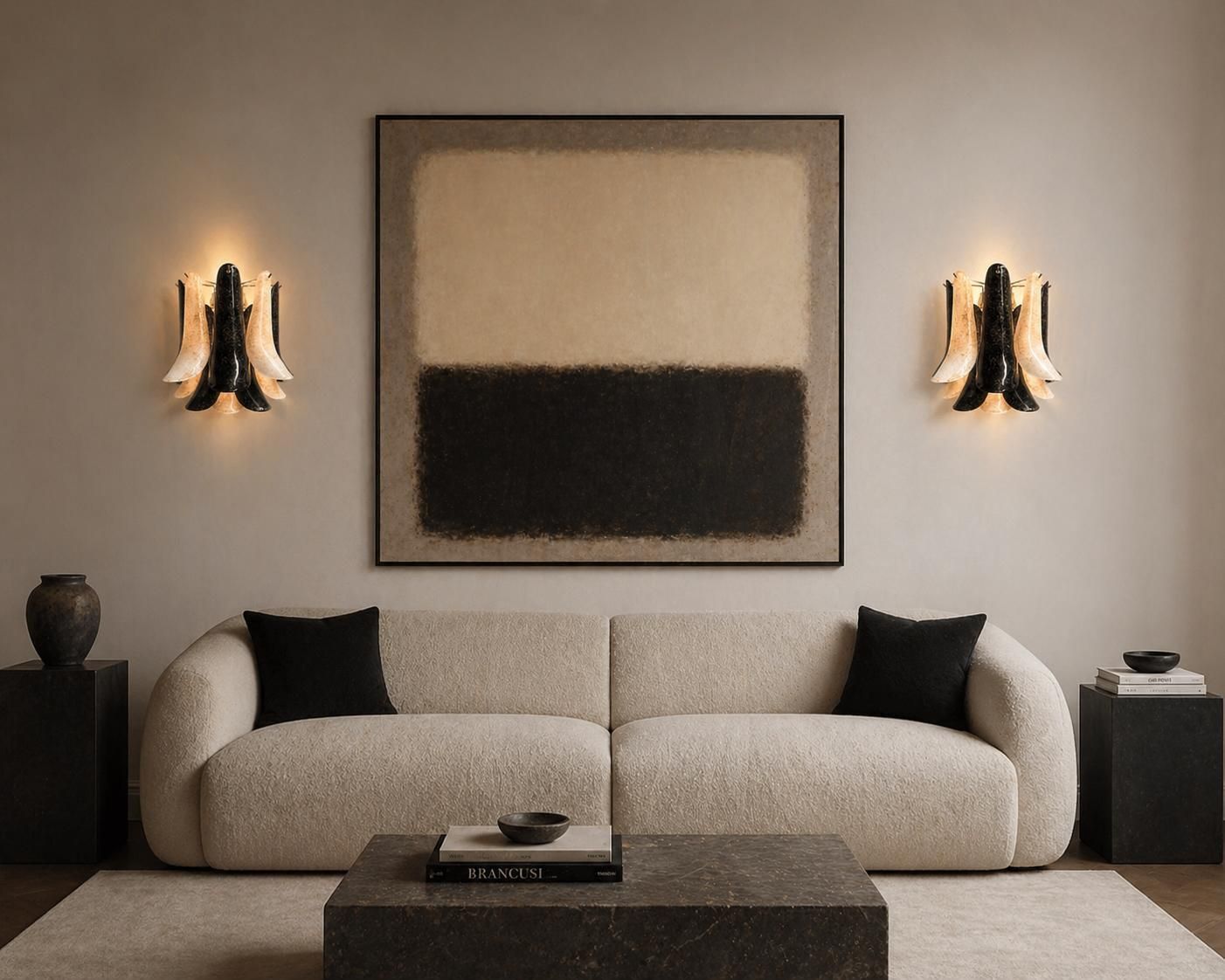 Set Of Four Italian Gold Inclusion Murano Sconces photo Lighting