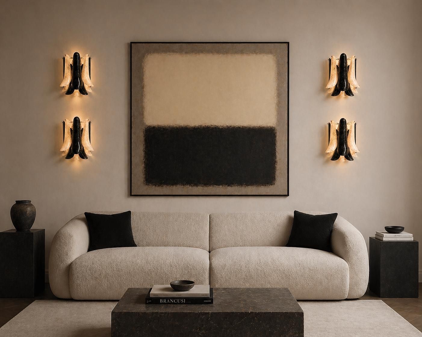 Set Of Four Italian Gold Inclusion Murano Sconces photo vinterior