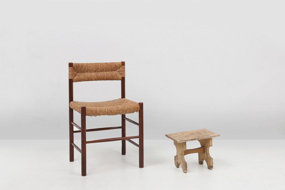 Rustic Low Stool In Painted Wood, France, 1900 photo furniture