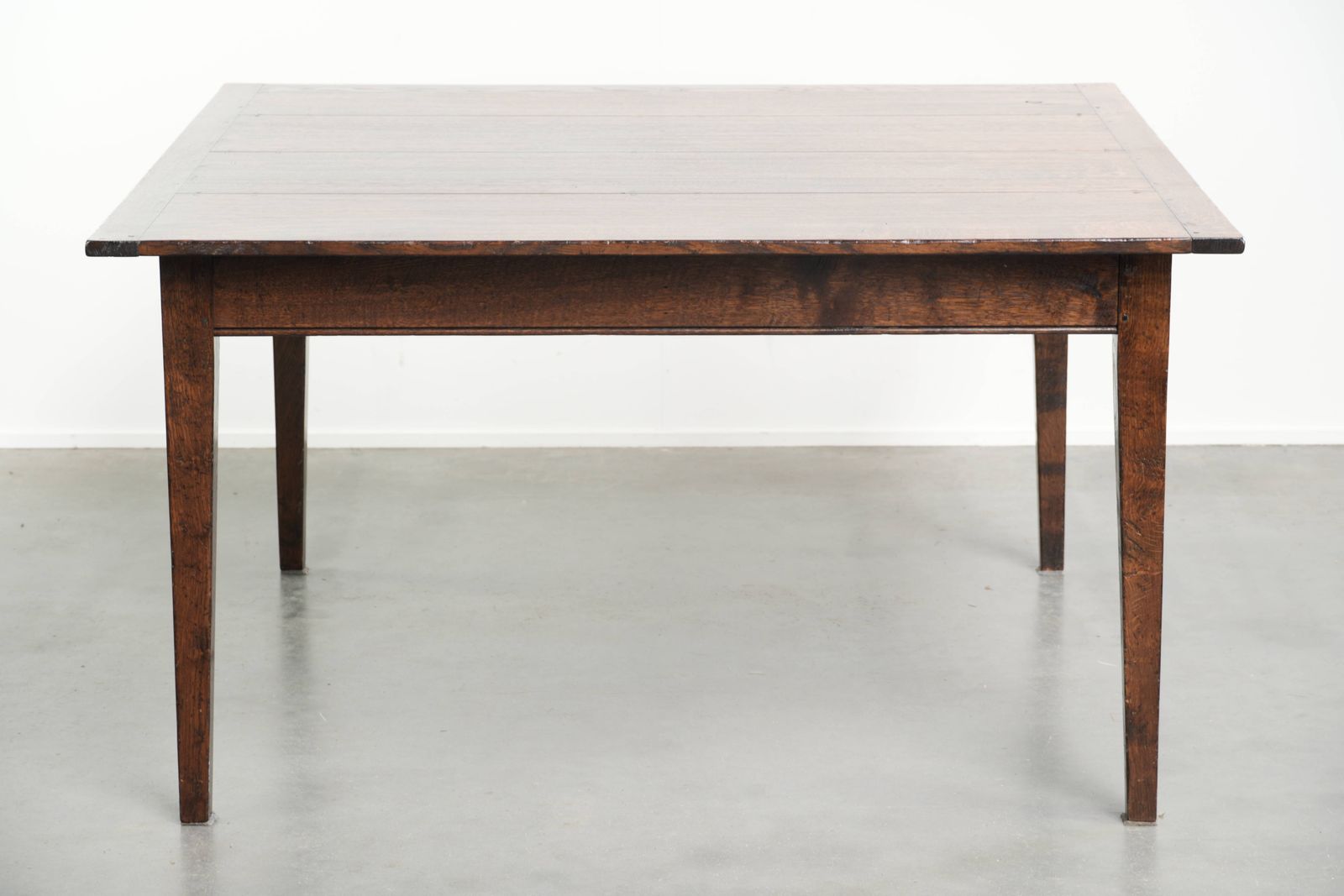 Old Square Oak Dining Table From The Mid 20th Century With 2 Drawers And Beautiful Colors. photo Furniture