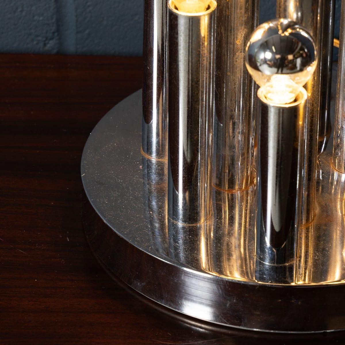 photo vintage Vintage 20th Century Italian Chrome Multi Light Table Lamp By Reggiani C.1970