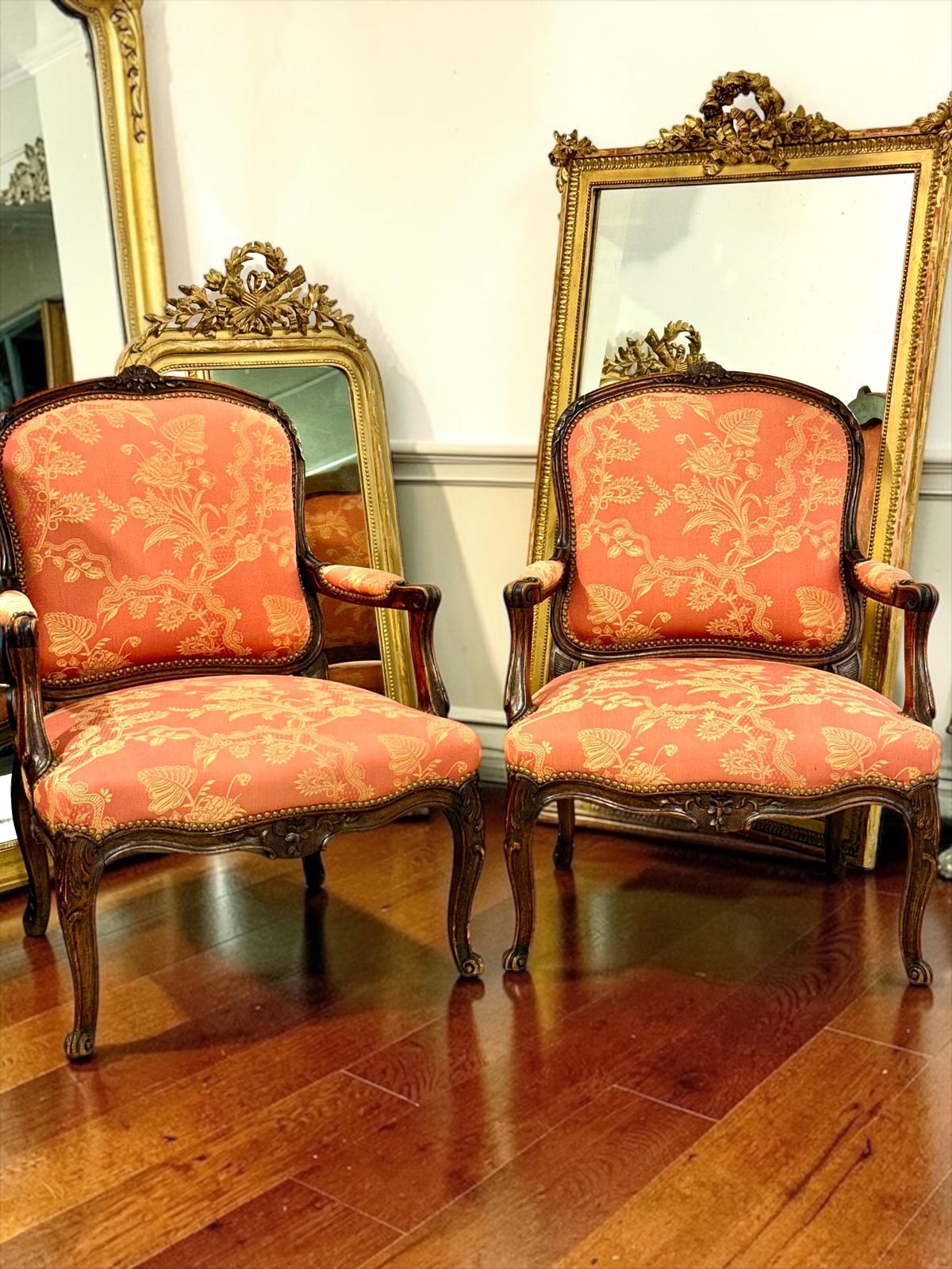 Pair Of French Louis XV Style Walnut Fauteuils, Circa 1880 photo Furniture