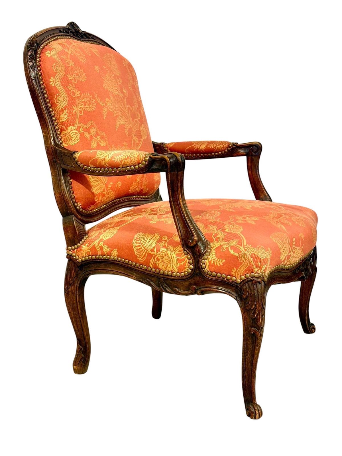 photo vinterior Pair Of French Louis XV Style Walnut Fauteuils, Circa 1880