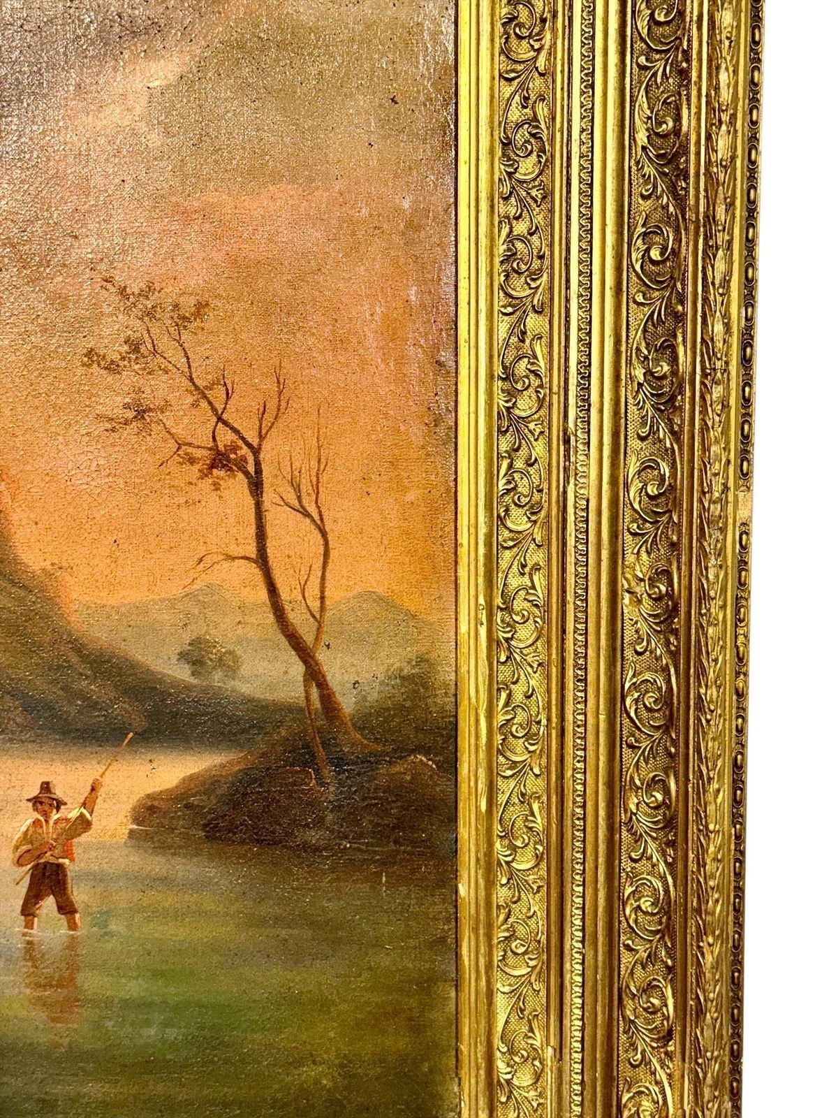 Late 19th Century Pastoral River Landscape Oil Painting, France 1888 photo 1655.0