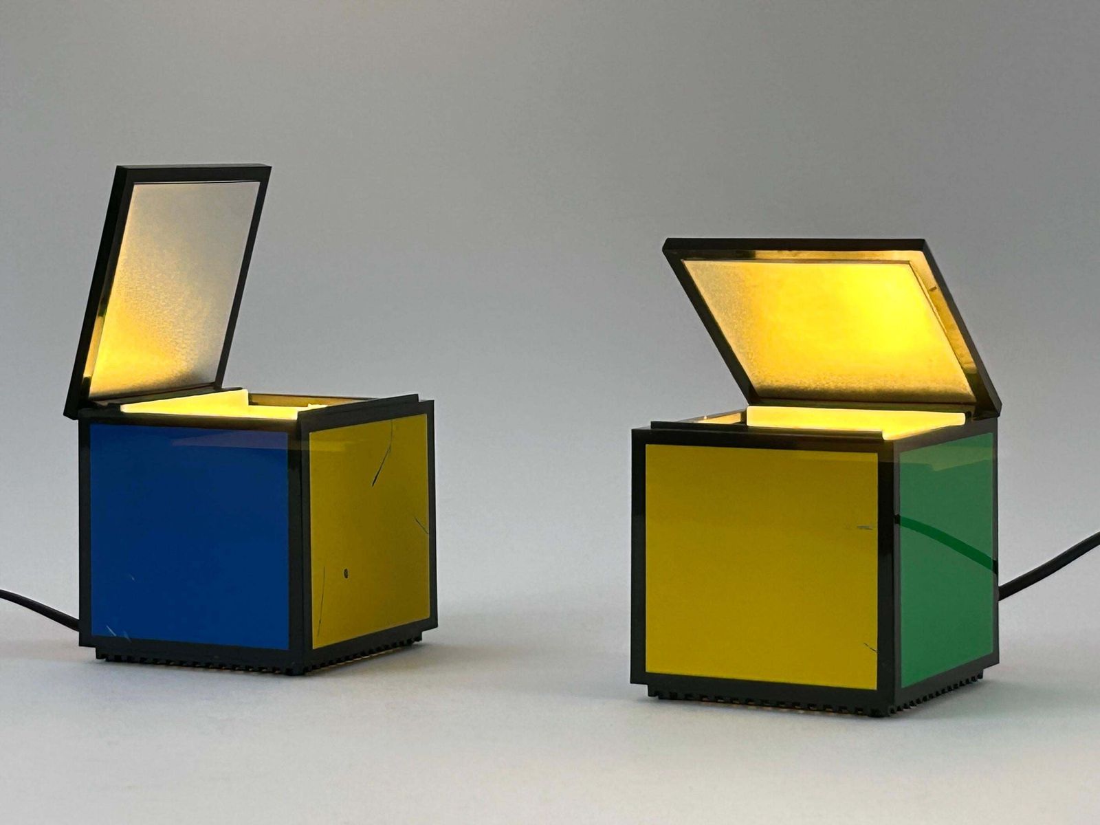 Early Pentacolore Cuboluce Table Lamps By Franco Bettonica & Mario Melocchi 1972 photo for sale