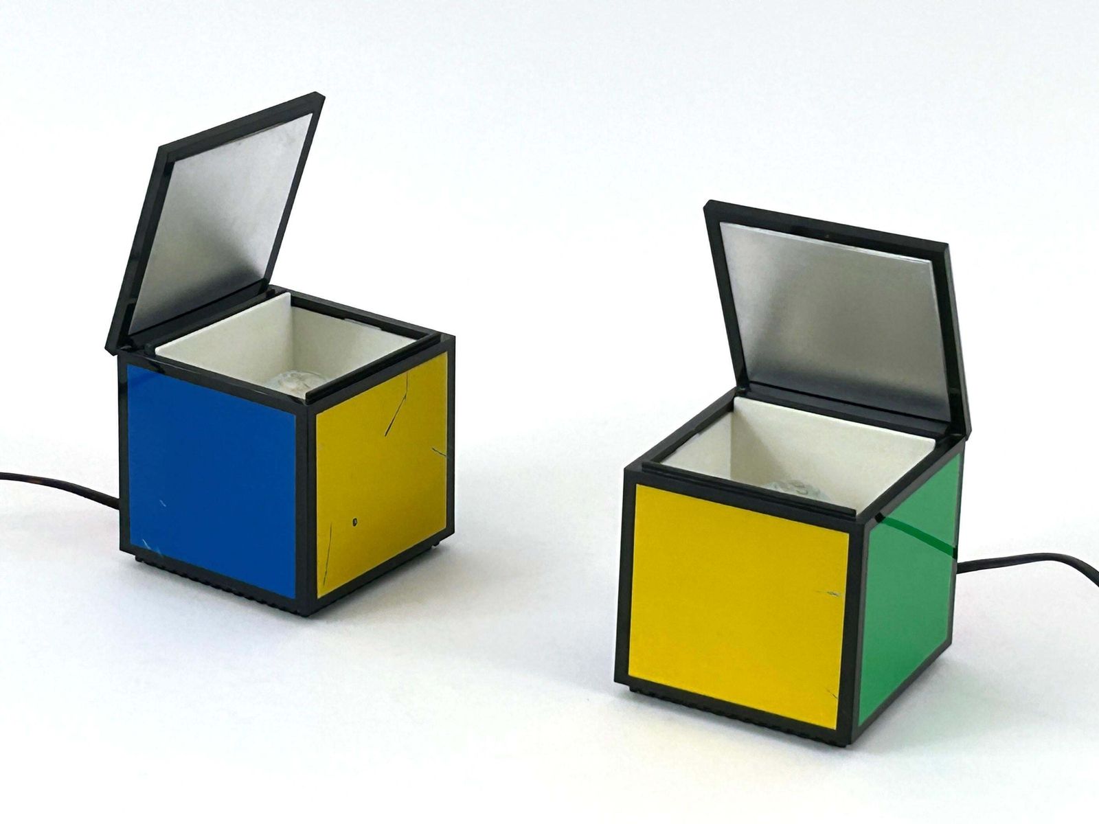 1982.0 Early Pentacolore Cuboluce Table Lamps By Franco Bettonica & Mario Melocchi 1972 photo