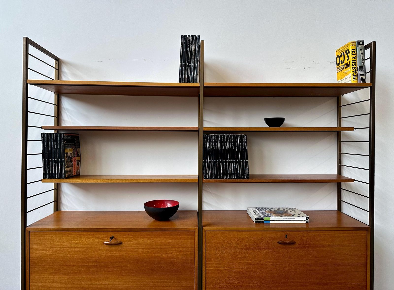 Vintage 1960s Ladderax Teak Shelving Bookcase Desk Unit. Danish Retro G Plan Mid Century photo vintage