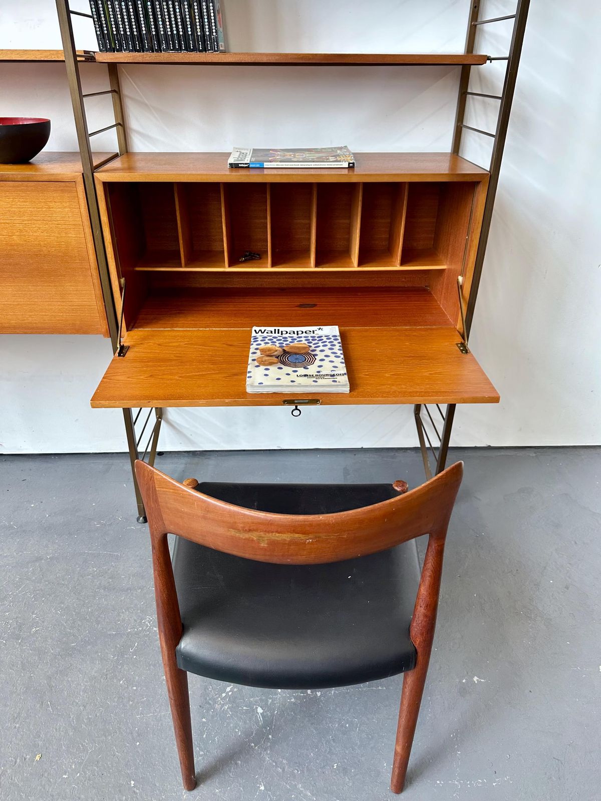 photo for sale Vintage 1960s Ladderax Teak Shelving Bookcase Desk Unit. Danish Retro G Plan Mid Century
