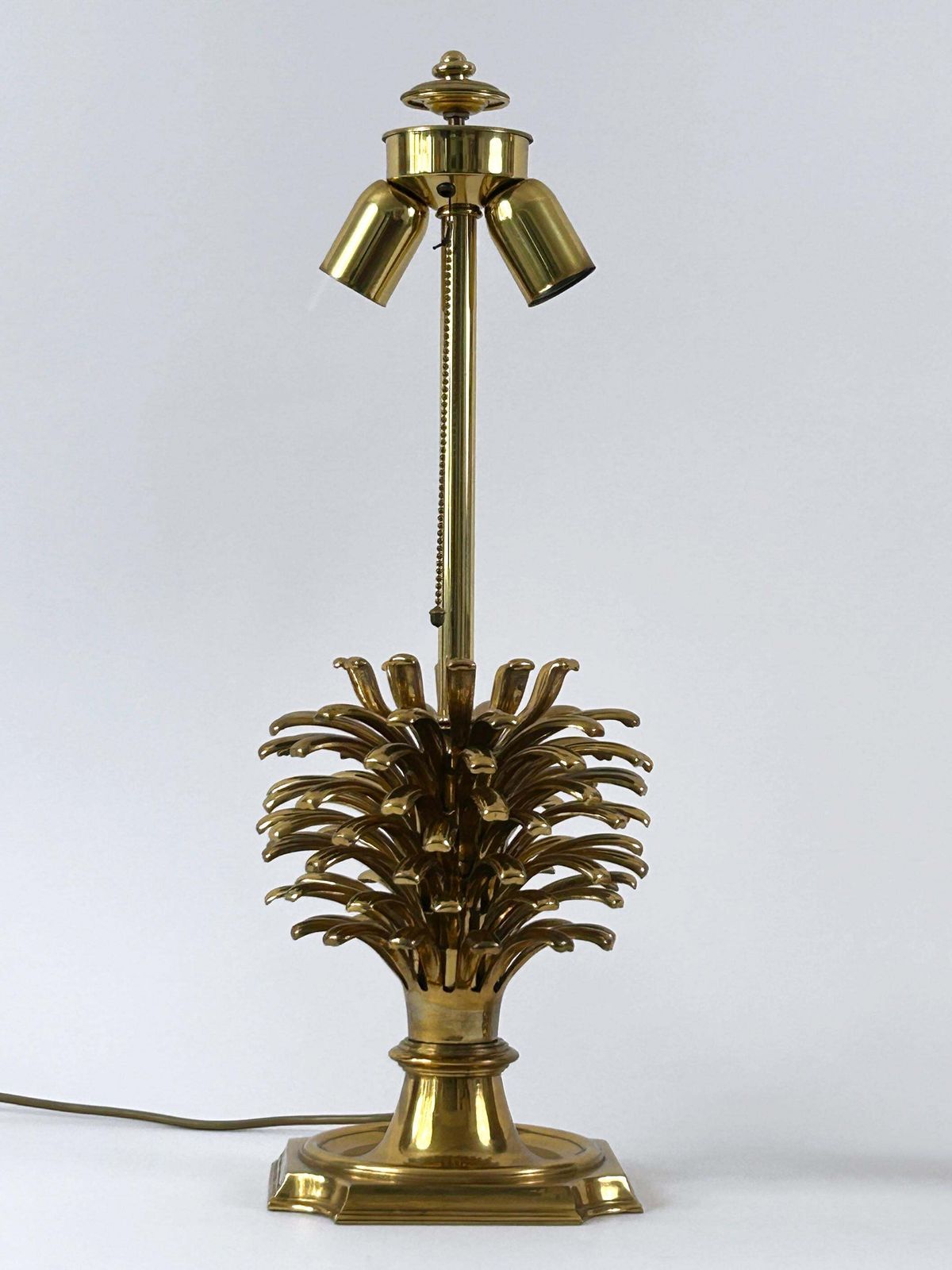 Set Of Two Large Exceptional Brass Pine Cone Table Lamps By Feese Germany 1980s photo buy