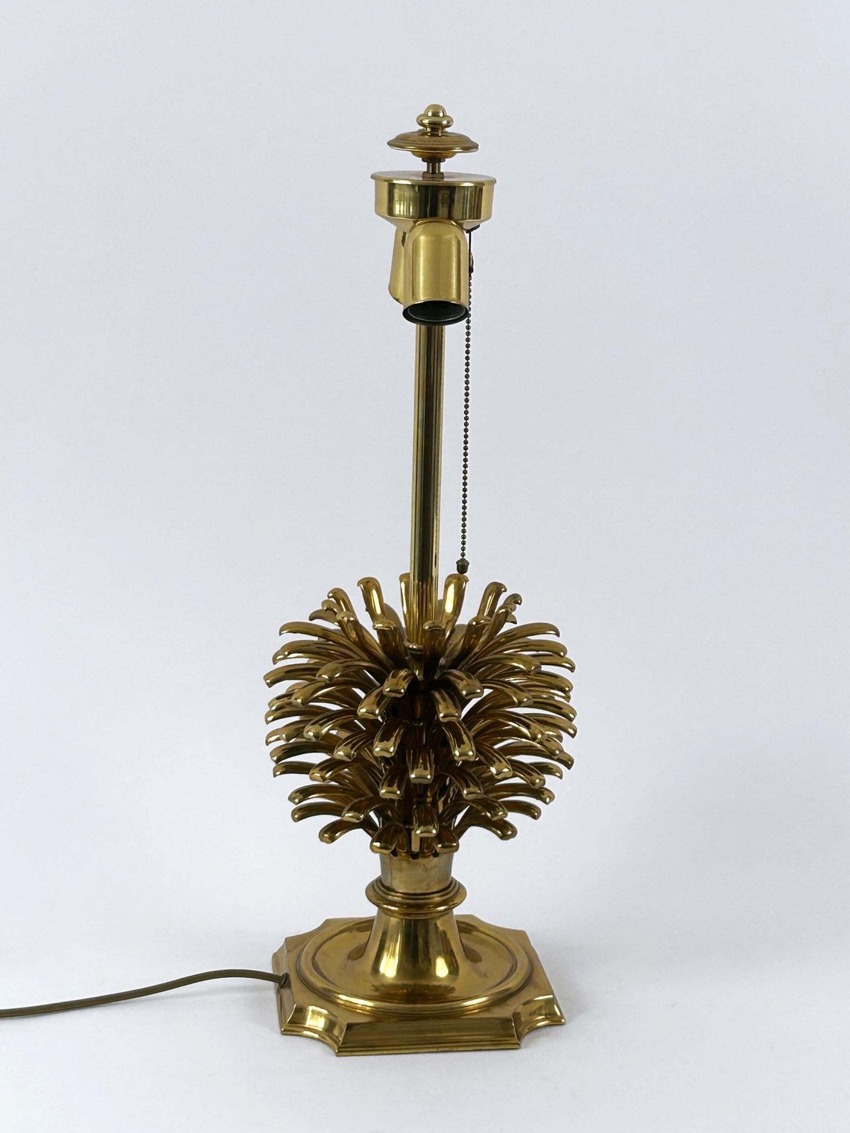 photo for sale Set Of Two Large Exceptional Brass Pine Cone Table Lamps By Feese Germany 1980s
