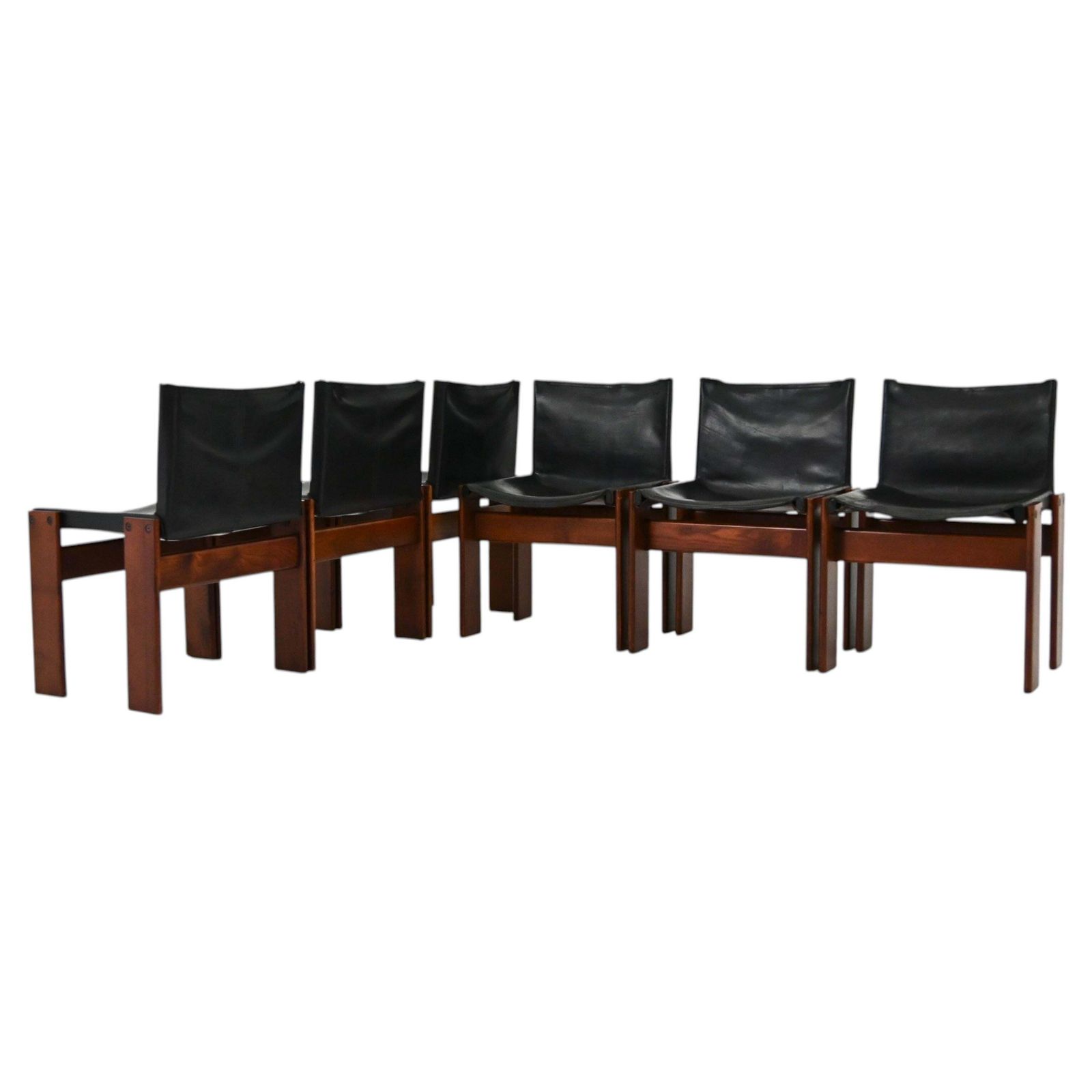 Monk Dining Chairs By Afra & Tobia Scarpa For Molteni, 1970s, Set Of 6