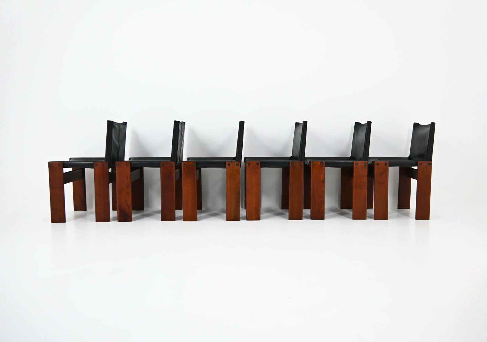 Monk Dining Chairs By Afra & Tobia Scarpa For Molteni, 1970s, Set Of 6 photo buy