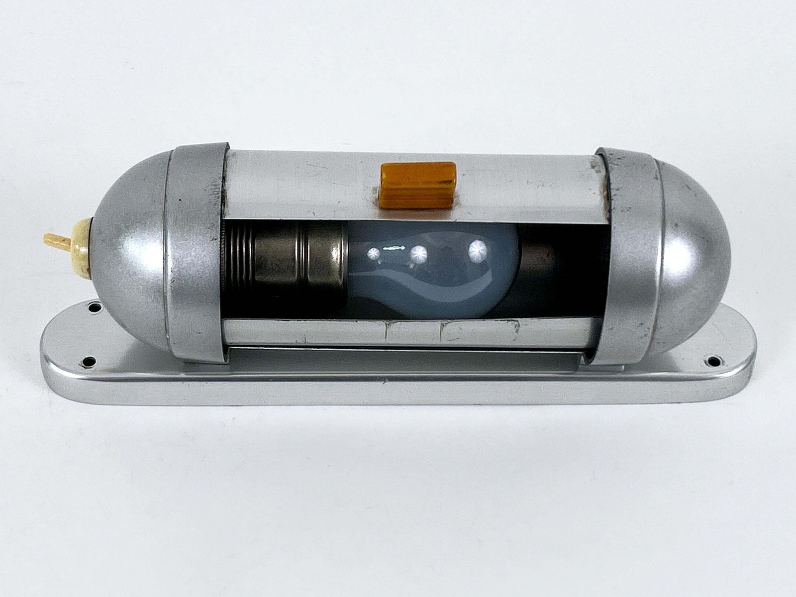Streamline Design Bauhaus Sub Marine Cabinet Sconce By König Germany 1940s photo for sale