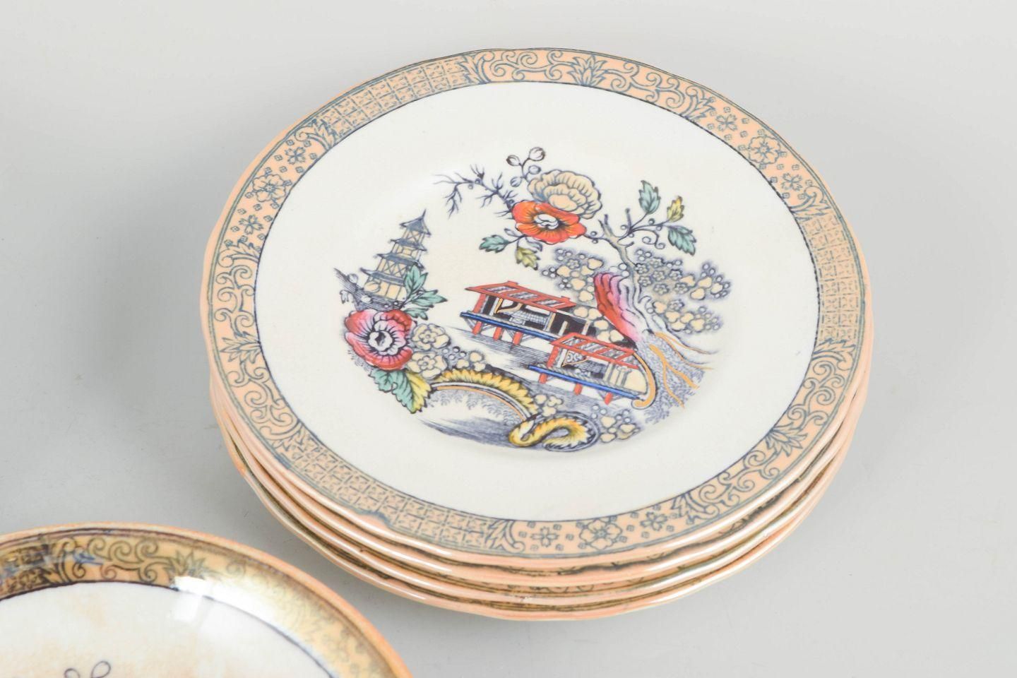 Rörstrand. Service de dix assiettes plates et creuses. Série « Japan ». Début du XXe siècle. photo for sale