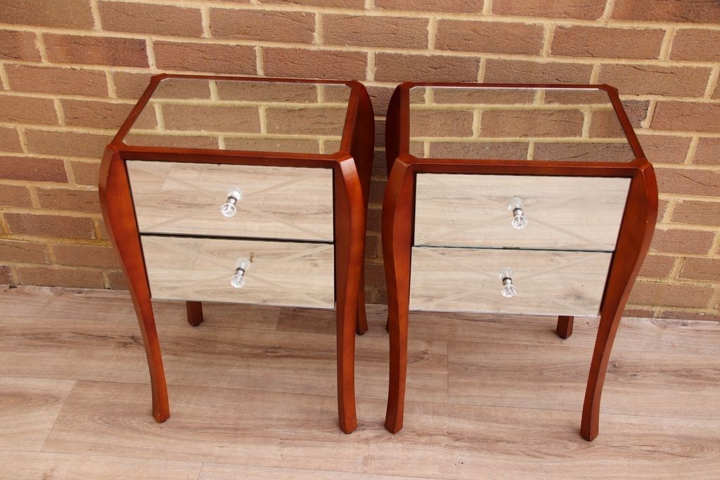 Pair Of Laura Ashley Mirrored Bedside Tables photo for sale