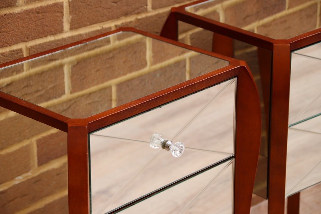 photo buy Pair Of Laura Ashley Mirrored Bedside Tables
