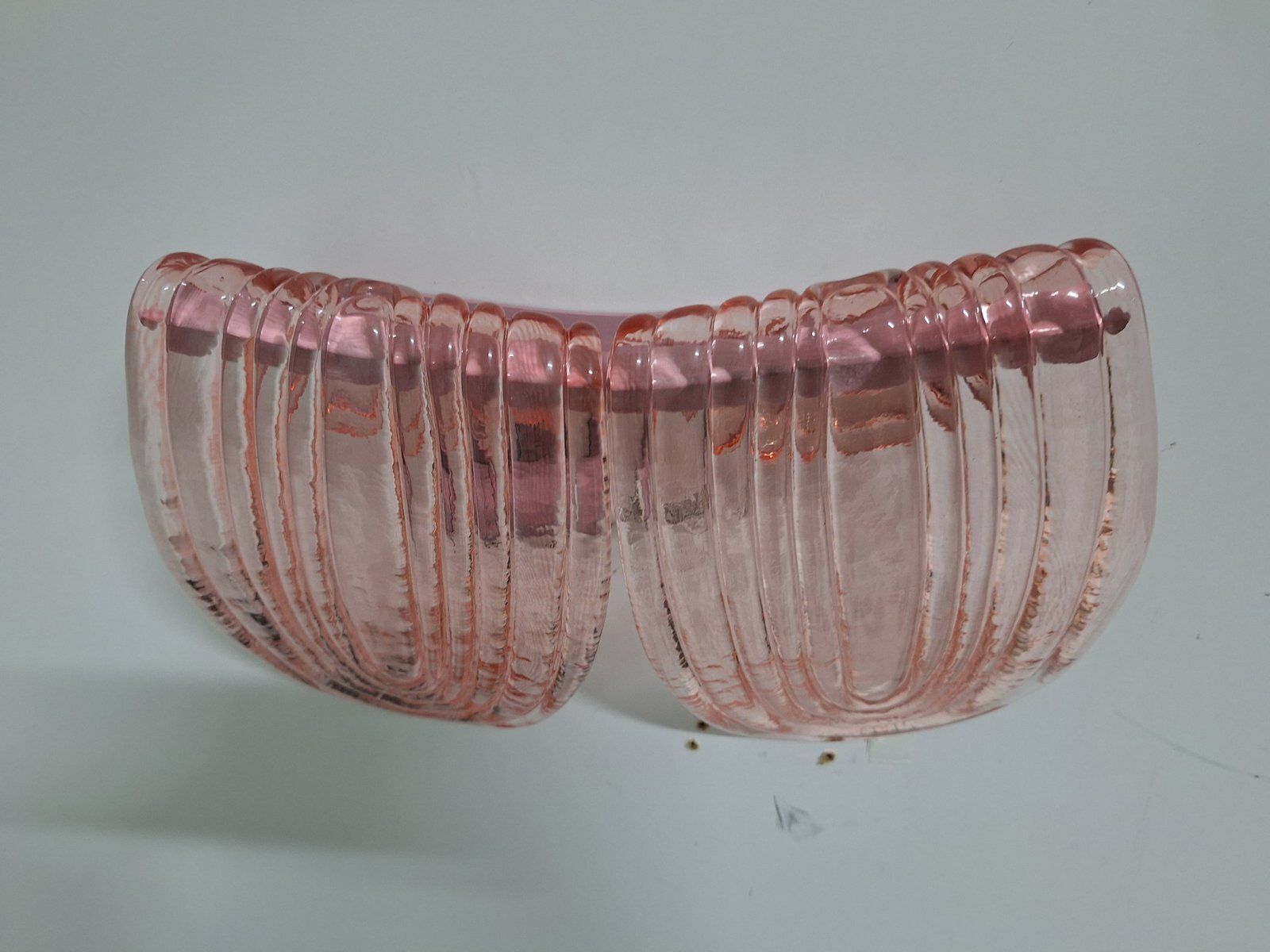 photo furniture Art Deco Style Pink Murano Glass Wall Lamps, 1940s, Set Of 2