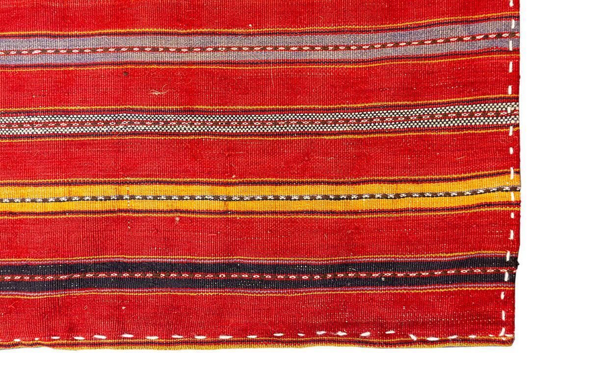 Vintage Kilim Rug Colorful Stripes photo Textiles