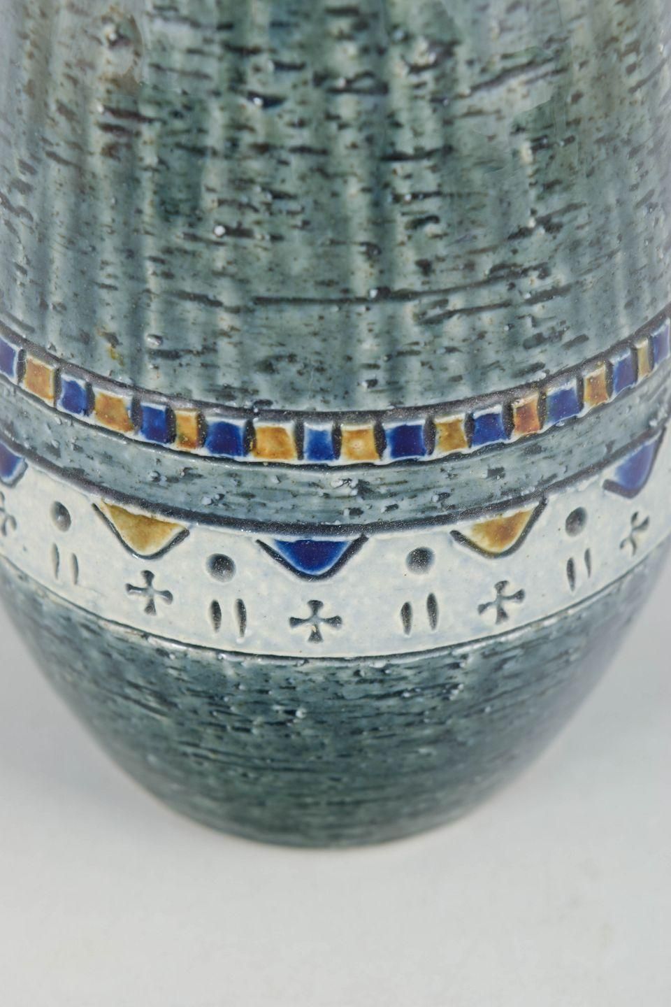 Yngve Blixt, Höganäs. Stoneware Tafellamp met Gestructureerd Oppervlak en Groene Glazuur photo for sale