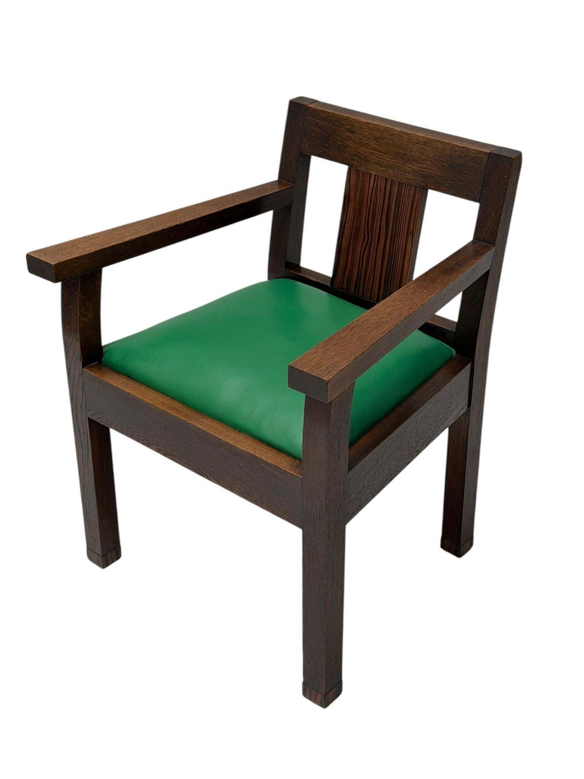 6485.0 1920s Art Deco Modernist Desk And Armchair Set In Solid Oak photo