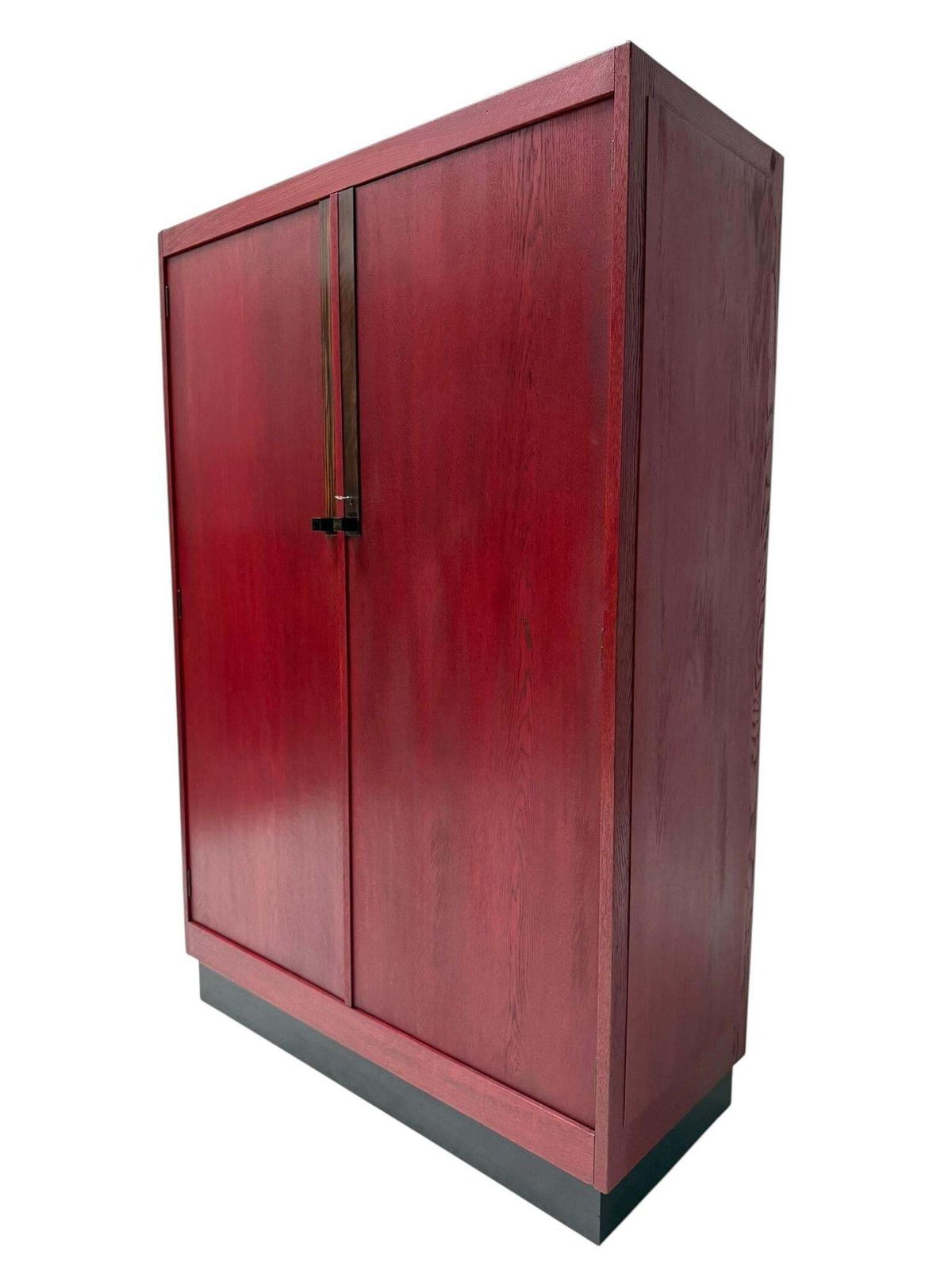 Art Deco Armoire By A.H. Jansen, Red Stained Oak, Dutch Design, 1920s photo for sale