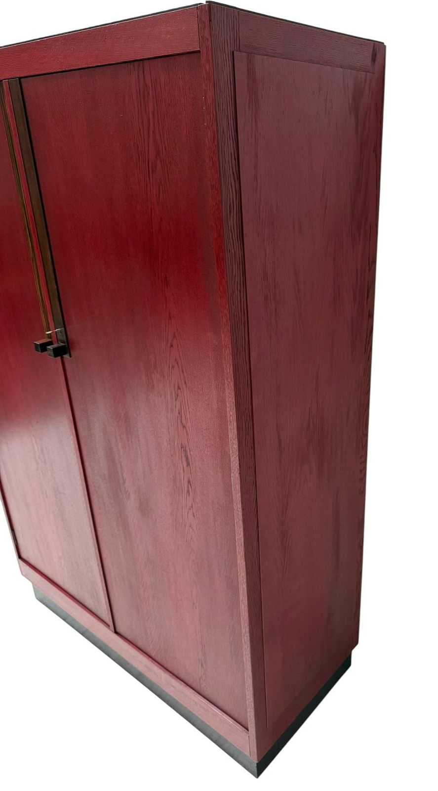 photo furniture Art Deco Armoire By A.H. Jansen, Red Stained Oak, Dutch Design, 1920s