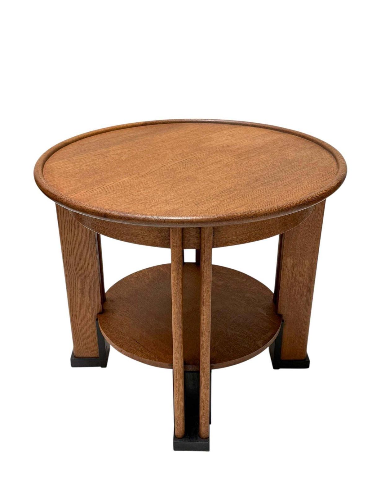 photo for sale Art Deco Coffee Table By Jan Brunott, Solid Oak, Dutch Design, 1920s