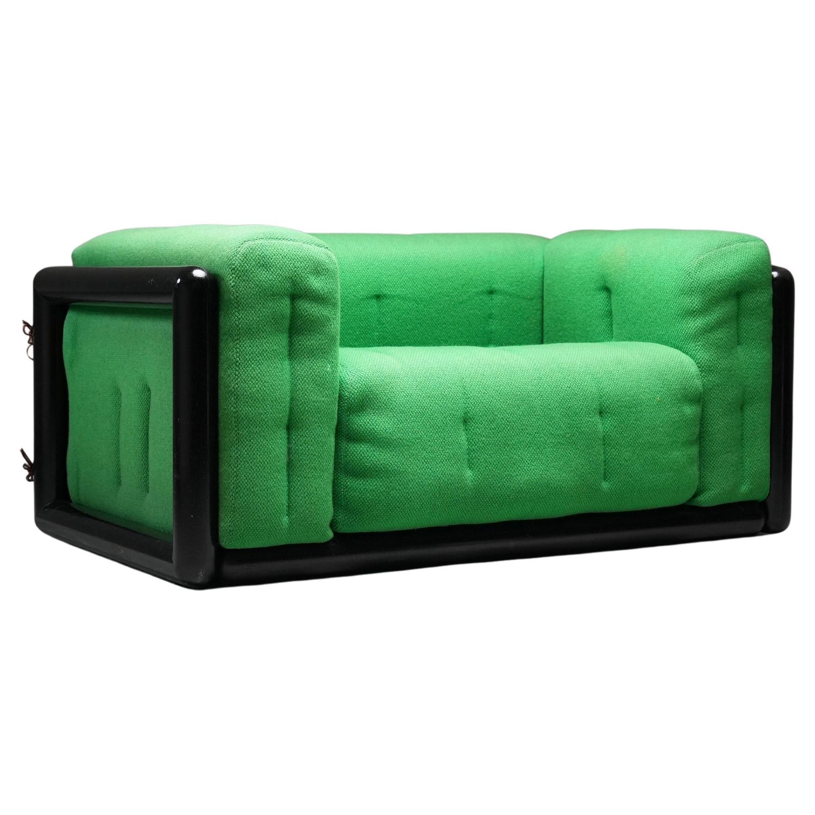 Carlo Scarpa 'Cornaro' Sofa In Iroko Wood For Gavina Early Ed., Italy, 1970's
