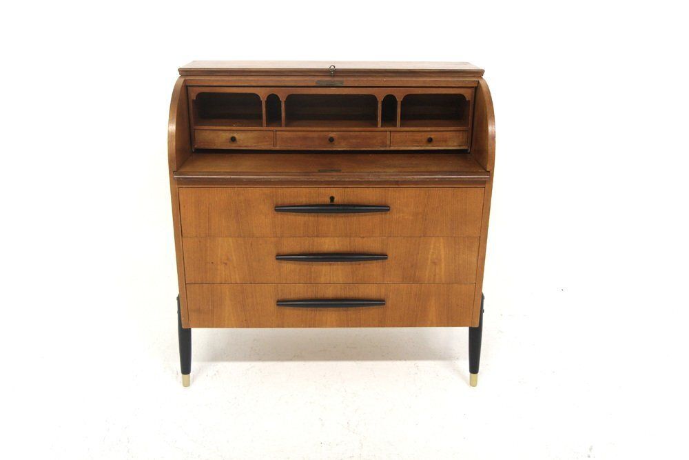 Secrétaire scandinave en teck, Bröderna Gustafssons, Suède, 1950 photo for sale