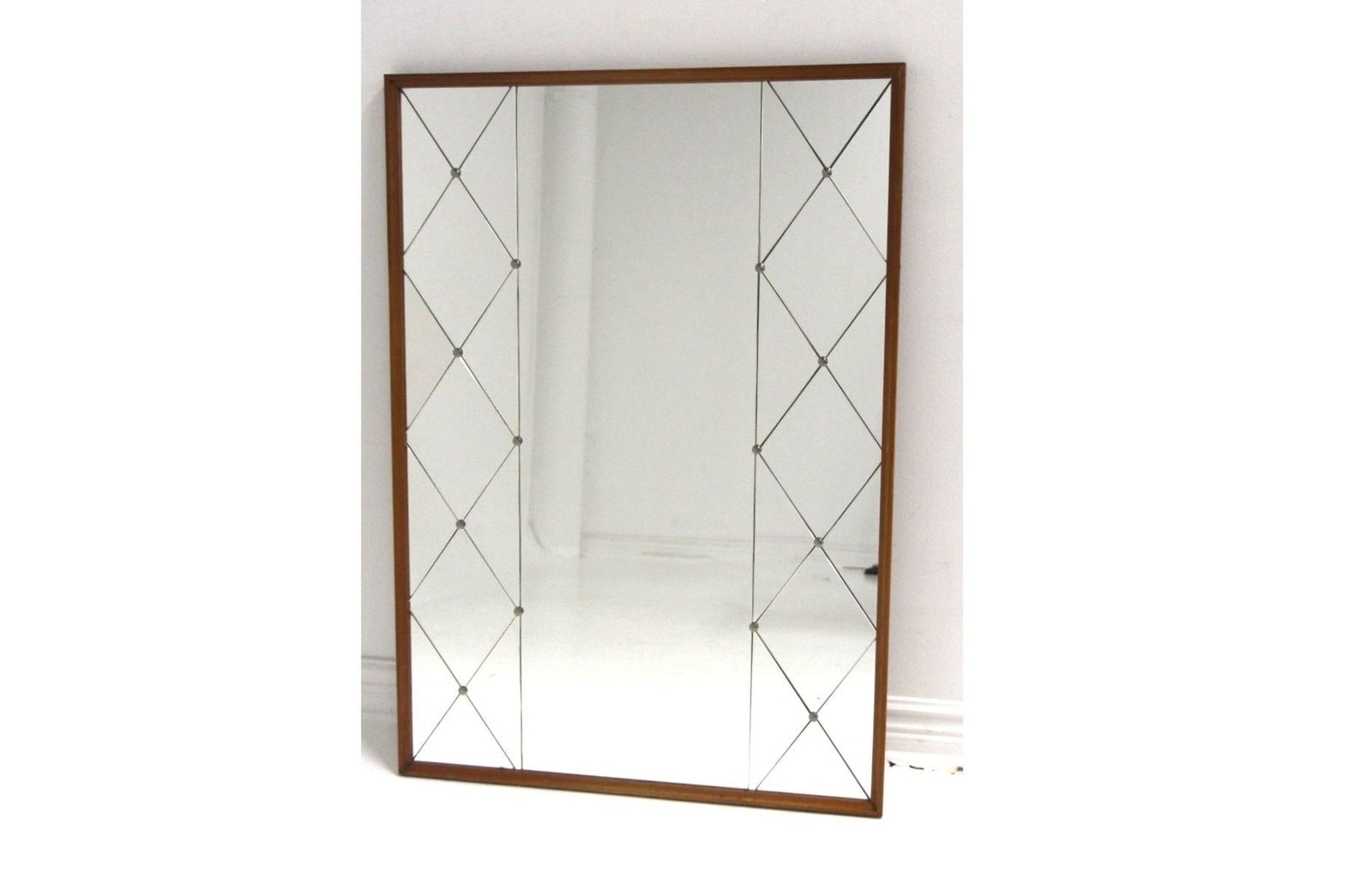 Scandinavian Mirror In Beech And Metal, Sweden, 1960
