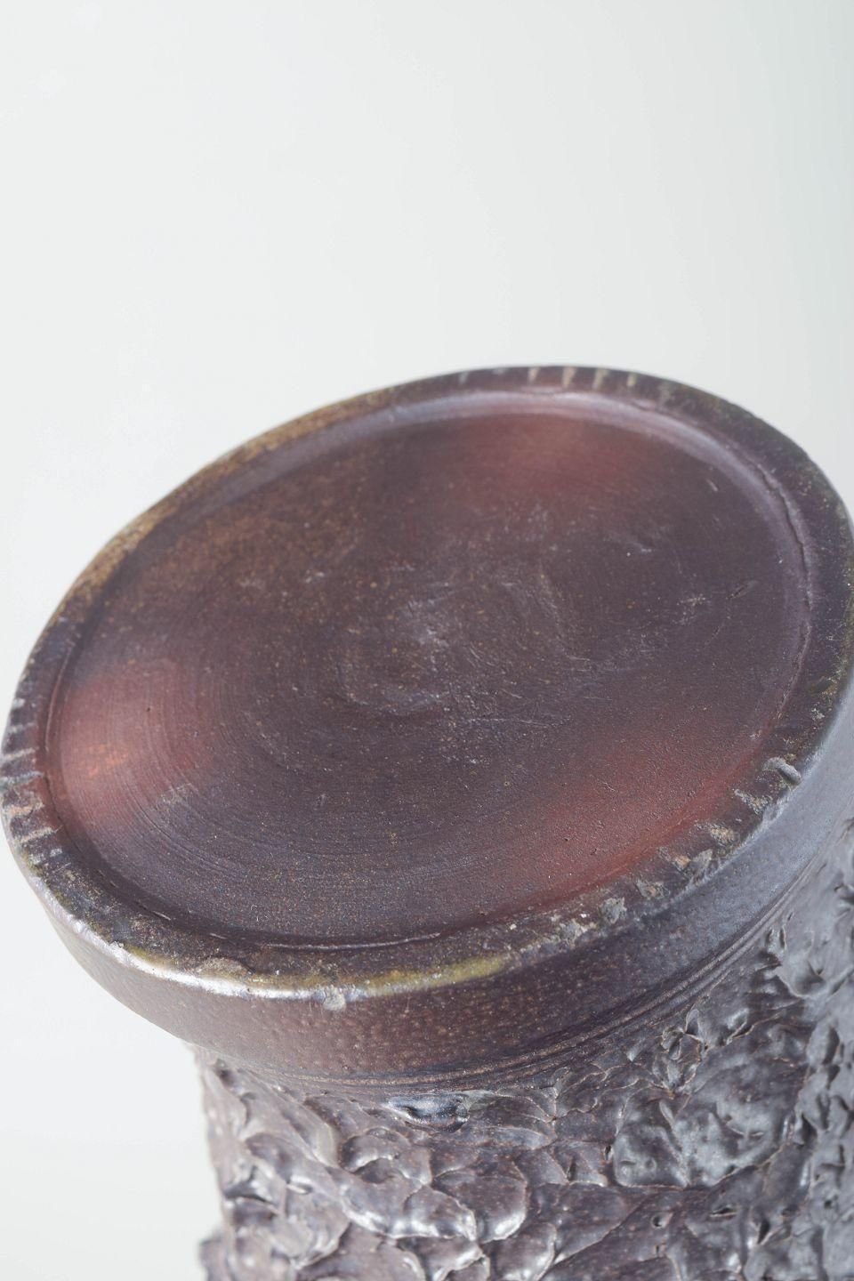 Höganäs. Ceramic Vase With Textured Surface And Sculptural Handles. Early 20th C photo Home Decor