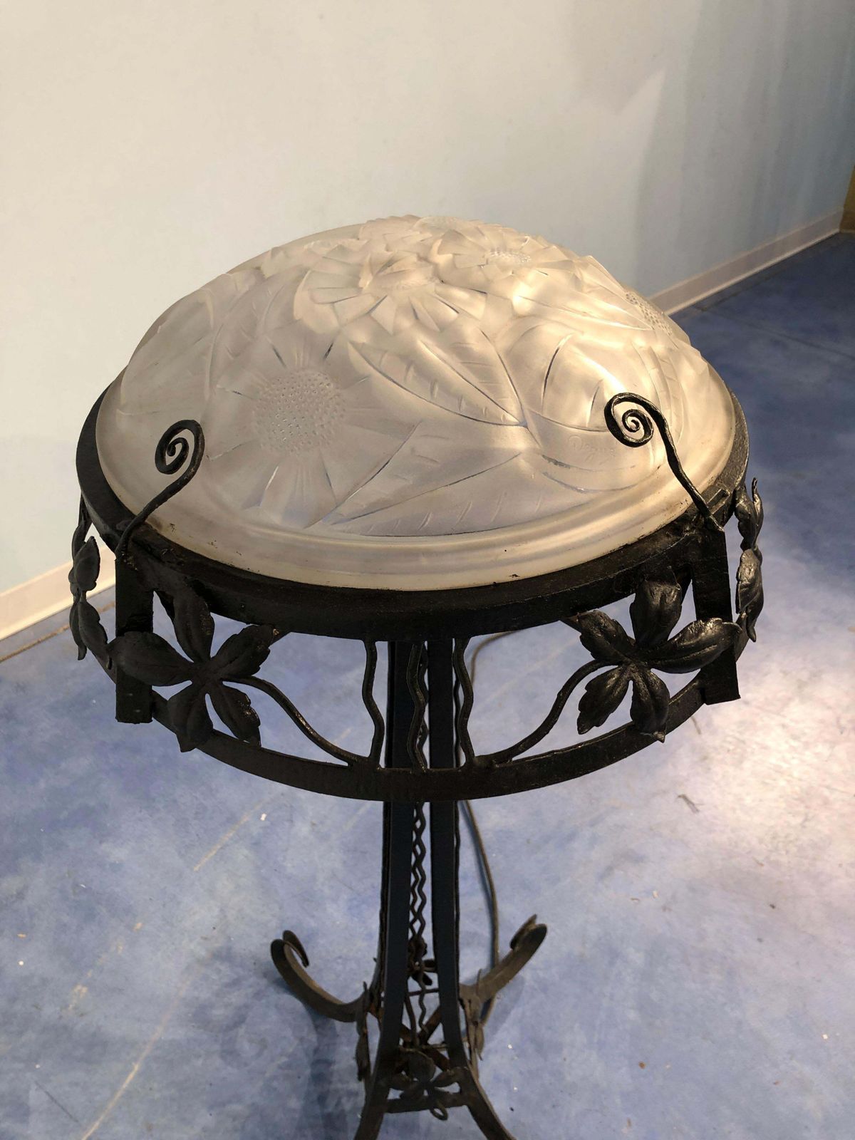 French Art Deco Floor Lamp By David Gueron Degue, 1930 photo vinterior