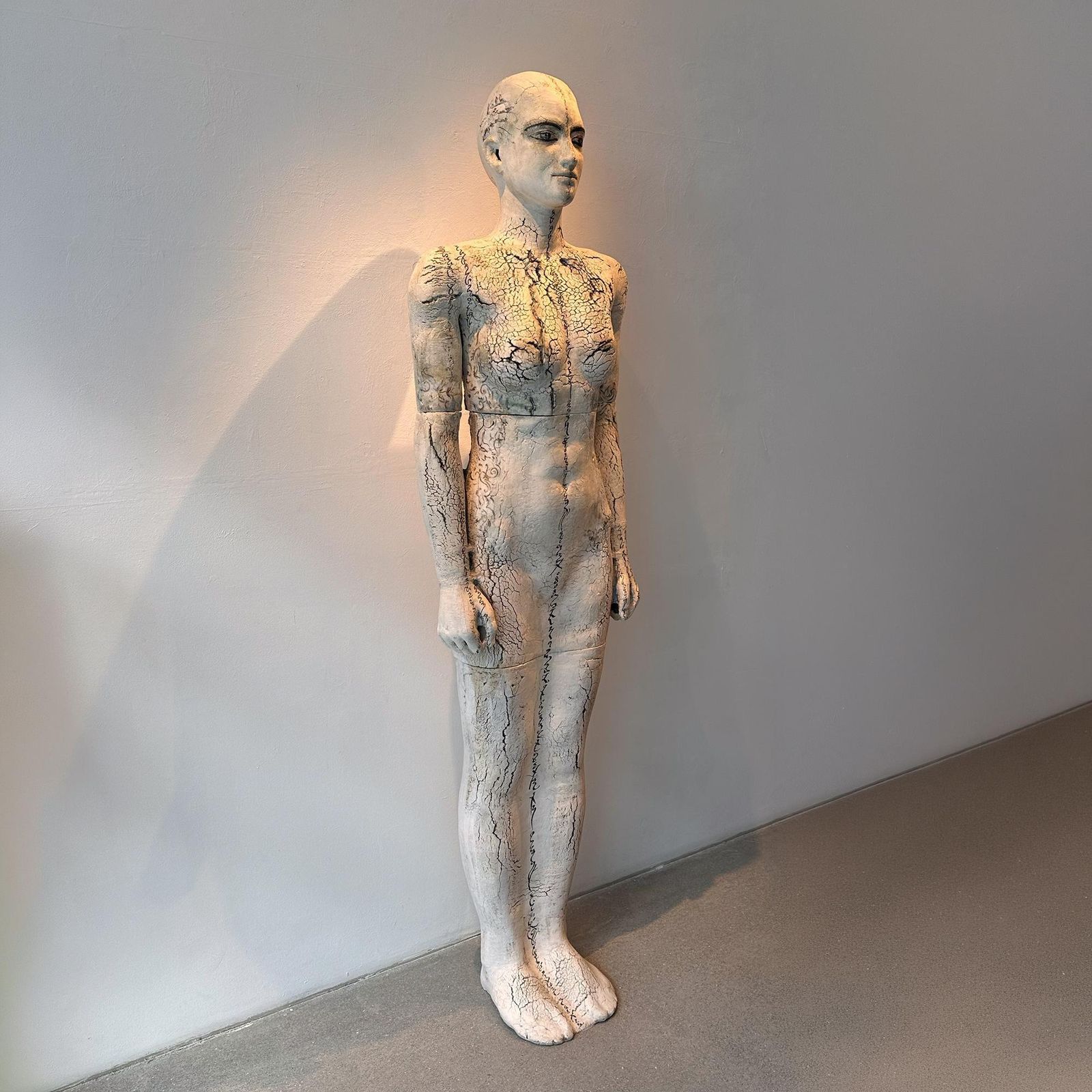 Life Size Unique Hand Painted Clay Sculpture, Modern Figurative Art, 2015s photo for sale