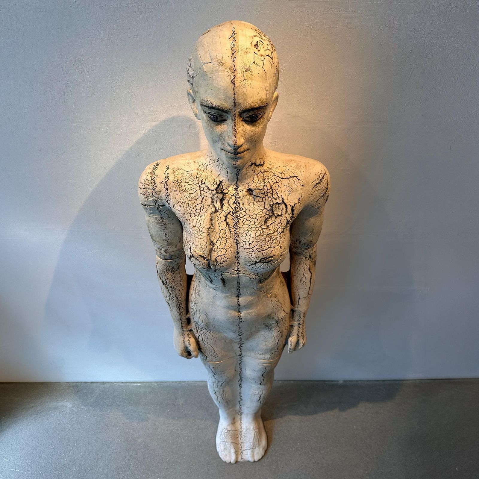 Life Size Unique Hand Painted Clay Sculpture, Modern Figurative Art, 2015s photo 23342.0