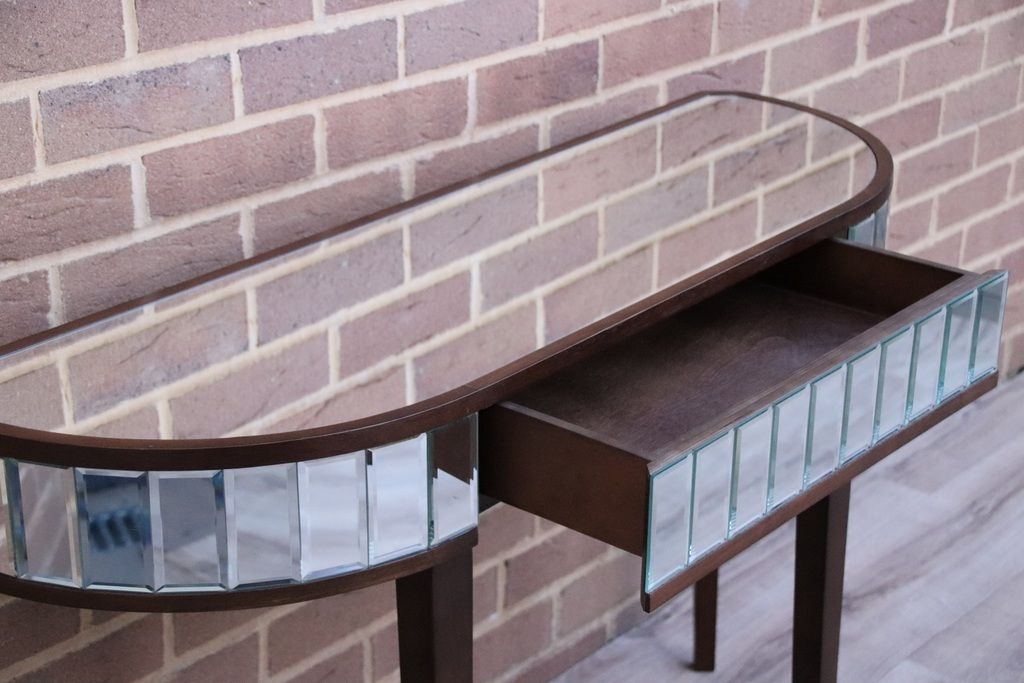 Pair Of Glass Mirrored Consoles photo Furniture