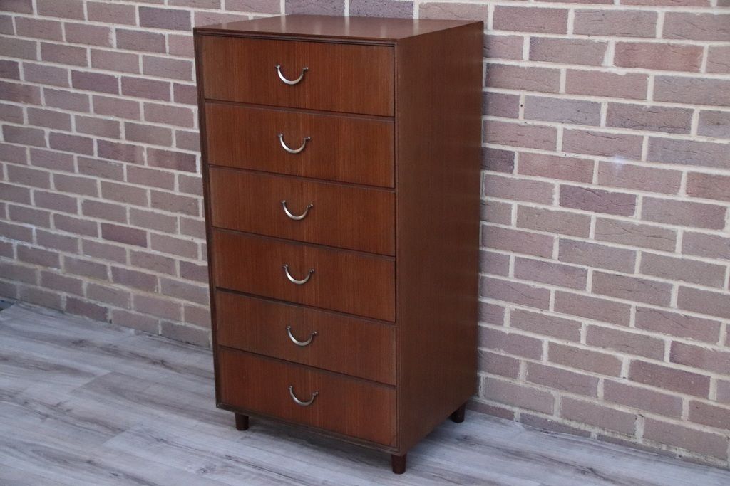 Mid Century Vintage Teak Meredew Tallboy photo for sale