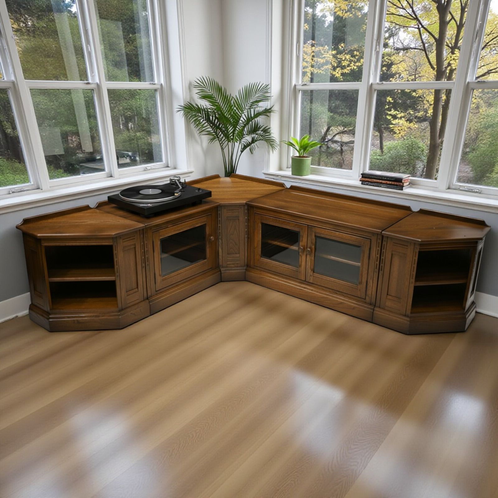 Ercol Entertainment Cabinets 5 Piece Corner Modular Golden Dawn Free Uk Delivery photo furniture