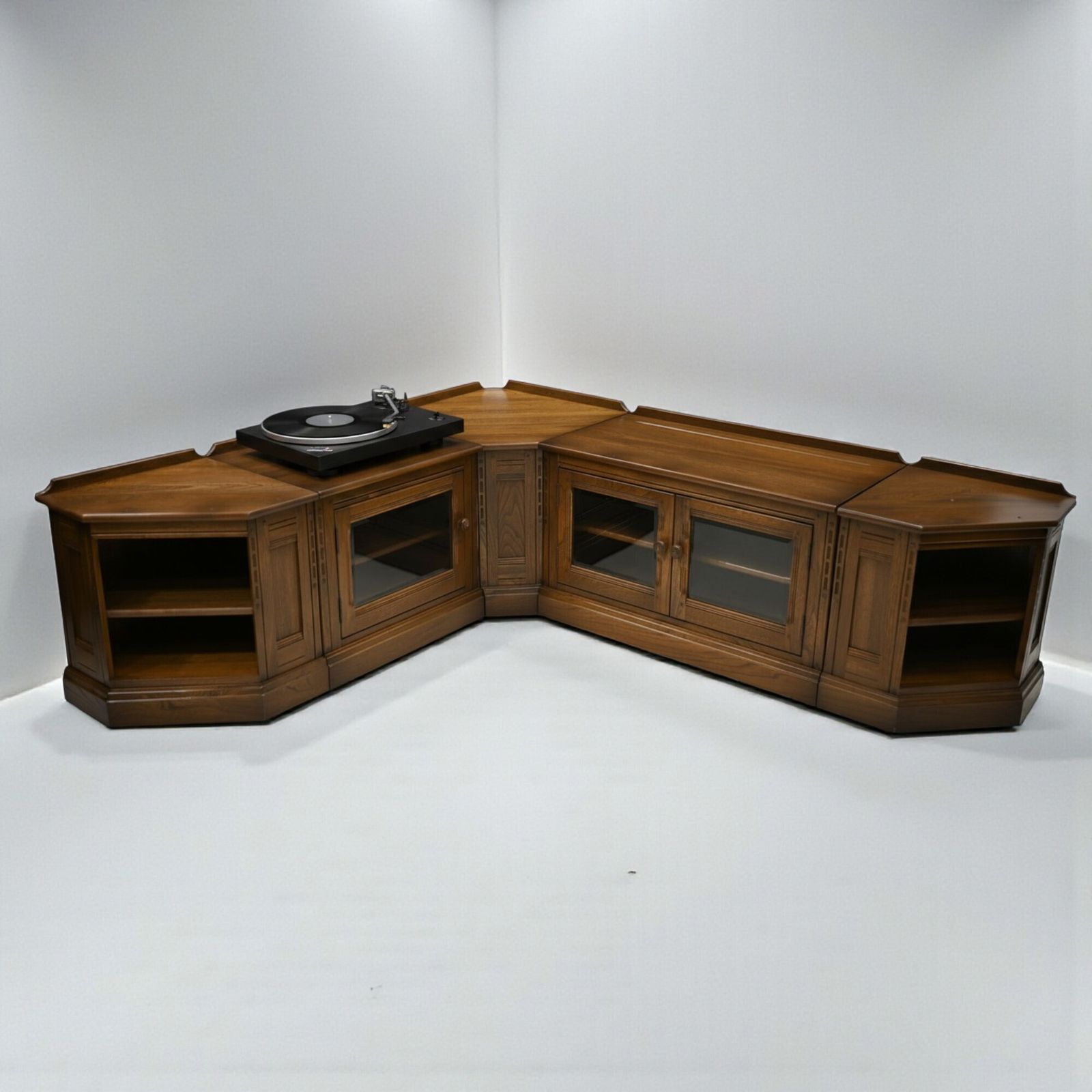 Ercol Entertainment Cabinets 5 Piece Corner Modular Golden Dawn Free Uk Delivery