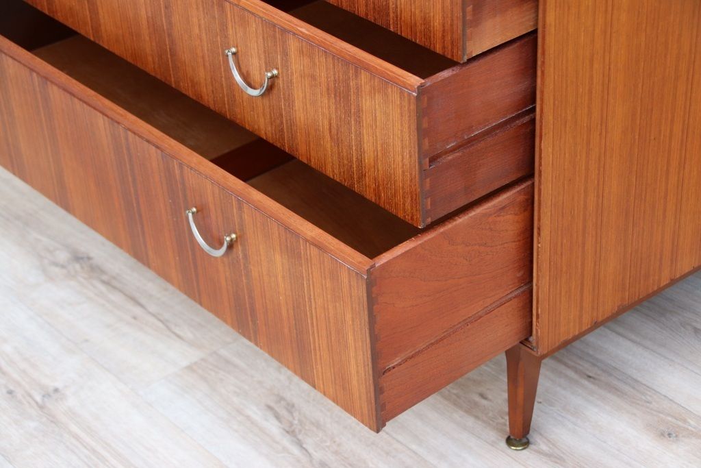 Meredew Mid Century Teak Wood Chest Of Drawers photo vintage