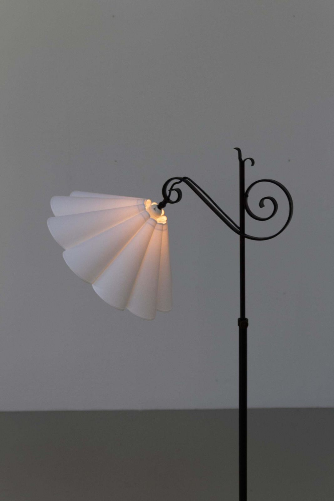 photo furniture Danish Art Deco Tripod Floor Lamp In Wrought Iron, 1940s.