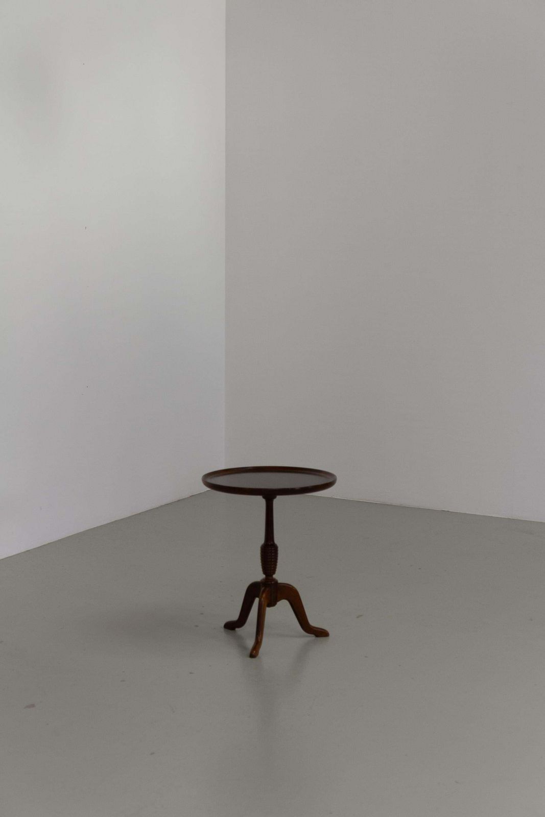 Furniture Round Danish Side Table In Oak And Walnut By Anton Kildeberg, 1960s. photo