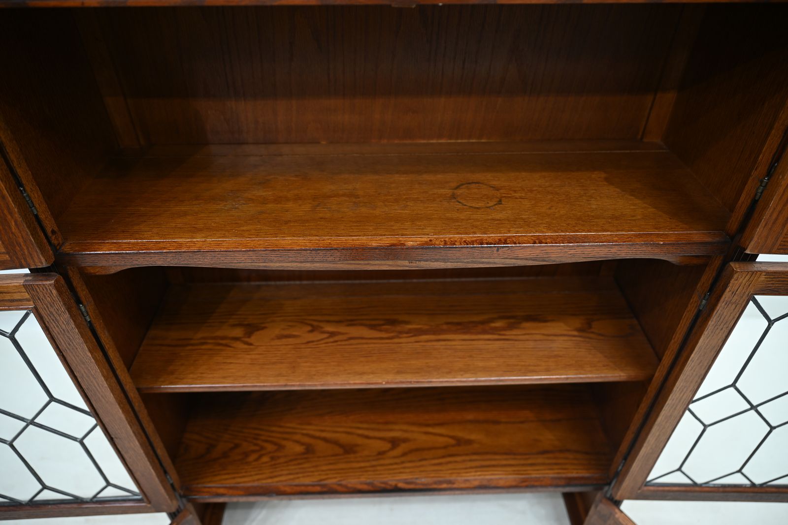 257.0 Old Charm Wall Top Unit Bookcase Leaded Glass Display Cupboard Free Uk Delivery photo