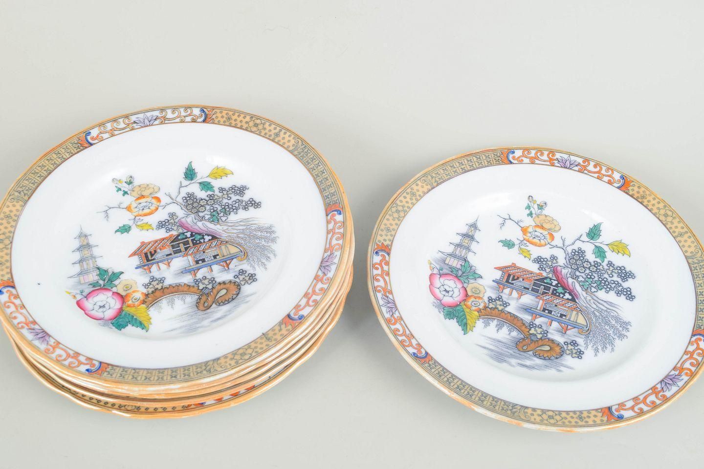 Rörstrand, Sweden. Six Dinner Plates In Faience. 'Japan' Series. Early 20th C. photo furniture