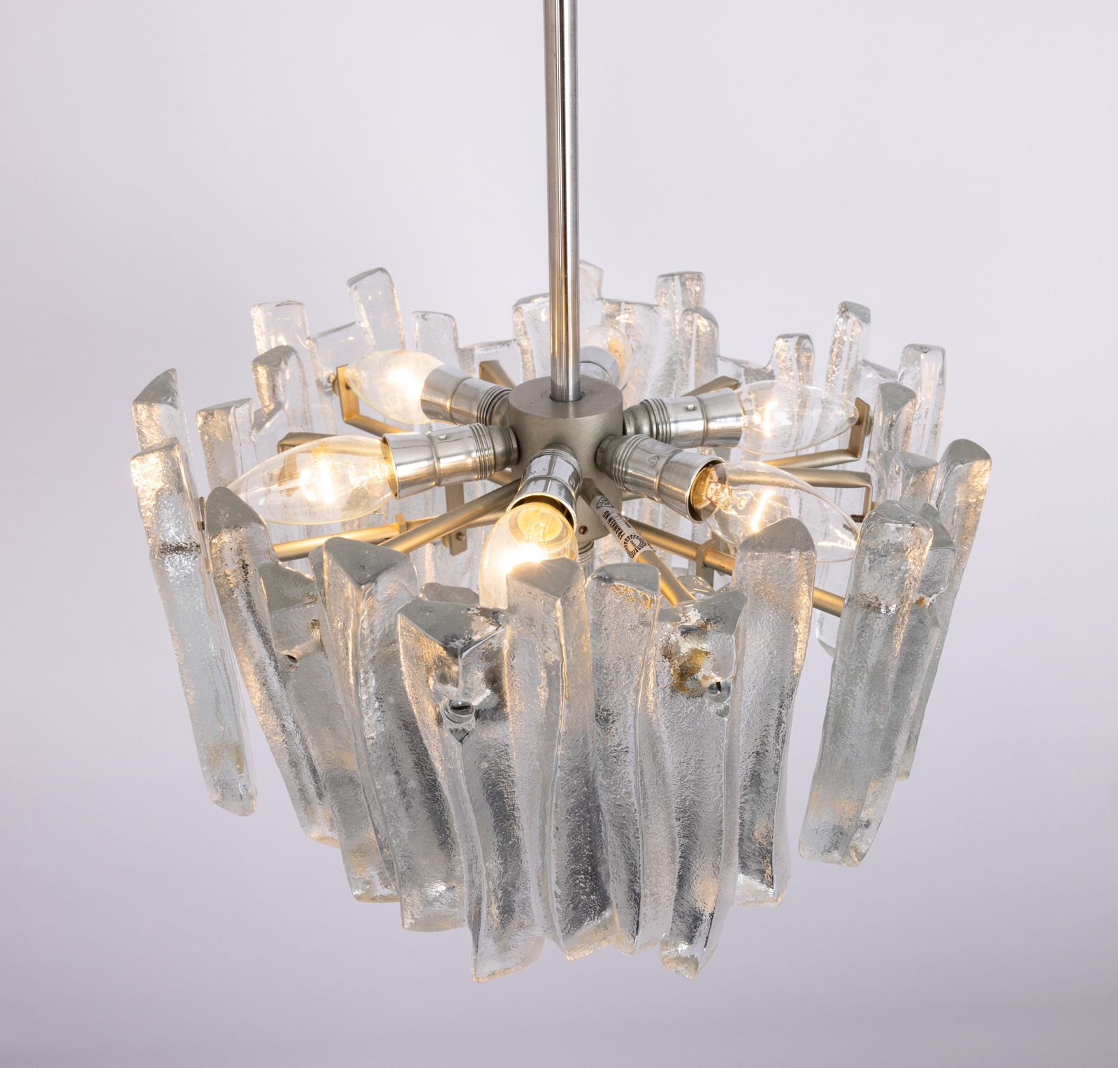 Stunning Kalmar Chandelier 'Fuente', Ice Glass, Germany, 1970 photo buy