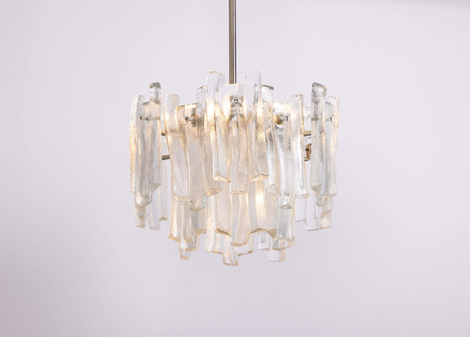 photo furniture Stunning Kalmar Chandelier 'Fuente', Ice Glass, Germany, 1970