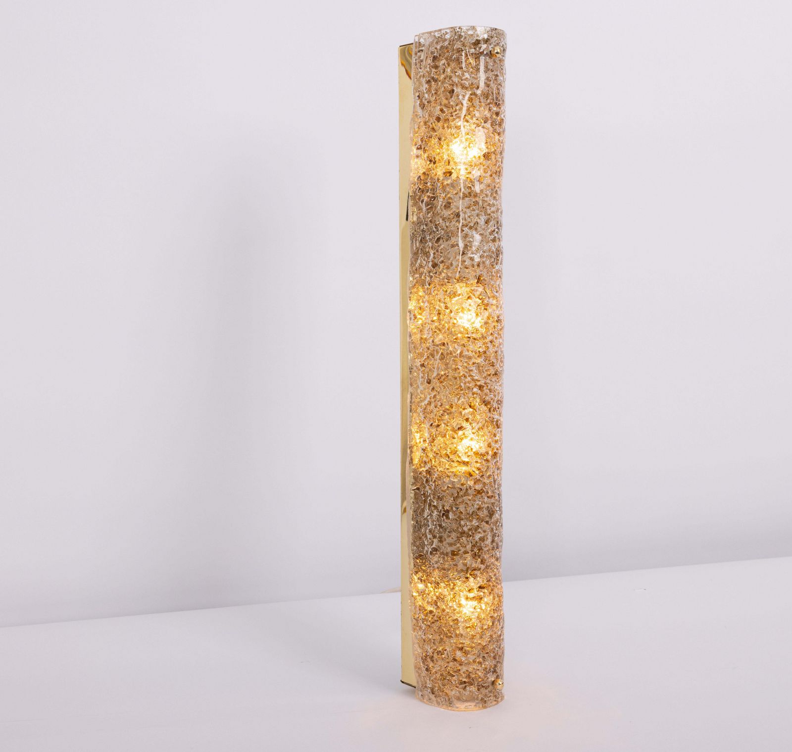 1 Of 4 Dark Toned Murano Glass Wall Sconce By Hillebrand, Germany, 1970s photo vinterior
