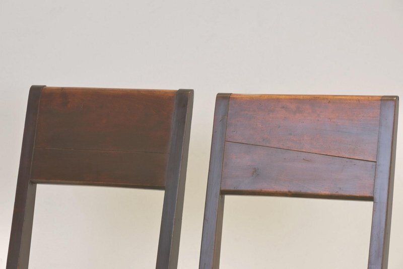 photo vintage Cubist Dining Chairs In Stained Alder Wood, 1925, Set Of 2
