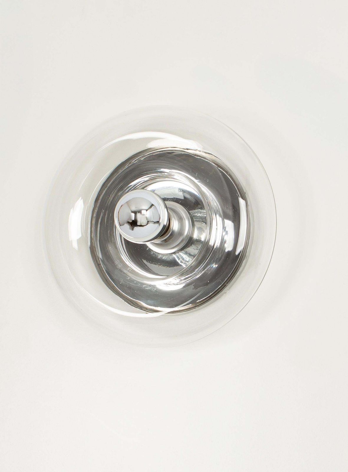 1 Of 4 Special Clear Glass Wall Light Doughnut Shape By Doria, Germany, 1960s photo for sale